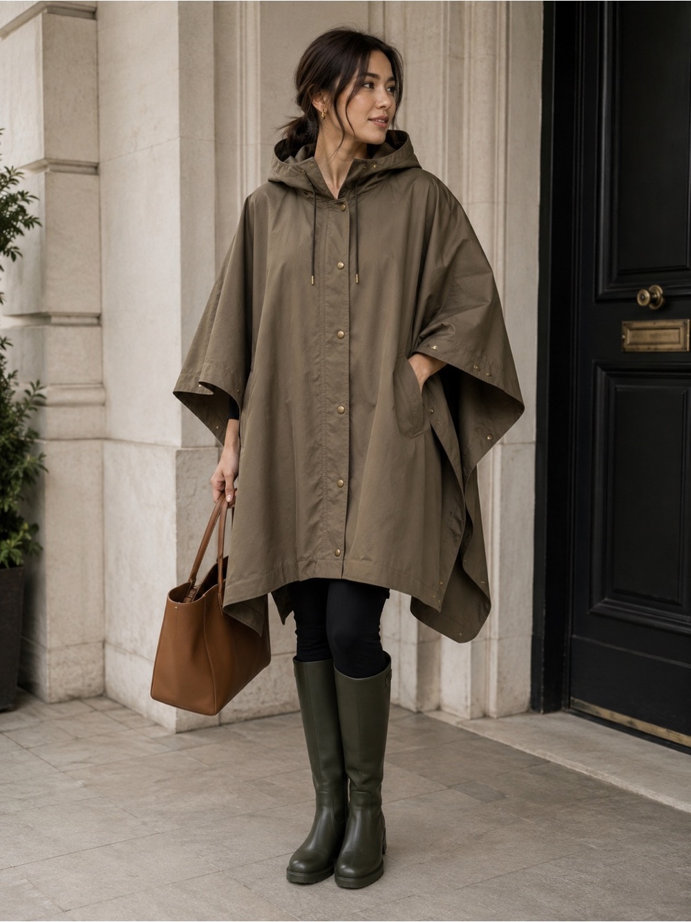 Burberry Taffeta Hooded Poncho - small oversized